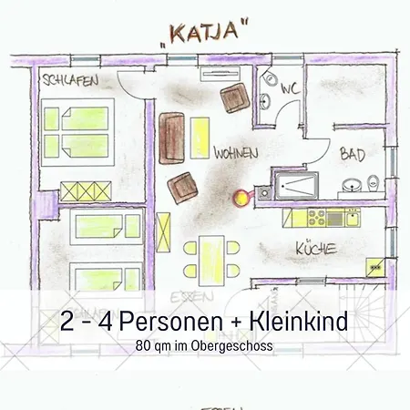 Budde4 Katja - Early Check-in, Extralange Betten 220 Cm, Separates Wc Appartement *