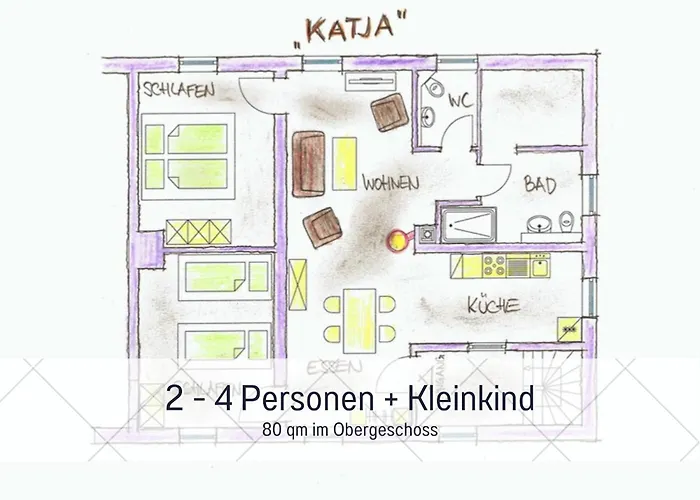 Budde4 Katja - Early Check-in, Extralange Betten 220 Cm, Separates Wc Appartement *
